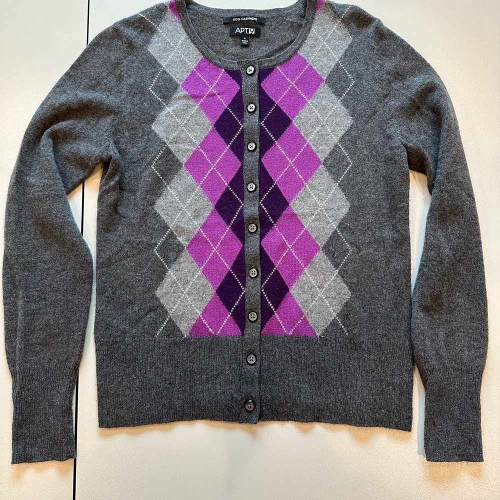 Vintage cashmere argyle sweater